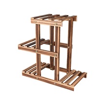 Symbee 3 Katlı Ahşap Bitki Standı - Kompakt Ve Şık Çiçek Sergileme Ünitesi Kahverengi