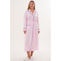Mecit Pijama Mecit 6309 Pembe Kadın Uzun Sabahlık