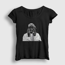 Presmono Kadın Pray Tupac Shakur T-shirt Siyah
