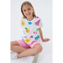 Rolypoly Kız Çocuk Beyaz Bermuda Takım Rp3800-c-v1 Beyaz