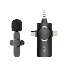 Daytona K9 Wireless 3ın1 Kablosuz Type-C-Lightning-Jaklı Mikrofon