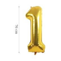 Folyo Balon 1 Rakamı Helyum Balon 76 Cm Altın Renk