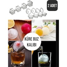 2 Adet 4'lü Küre Buz Topu Kalıbı Yuvarlak İçecek Buz Topu Dondurucu Buzluk Saklama Ve Sunum Kabı Diğer