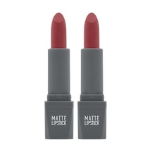 Renk Veren Uzun Süre Kalıcı Nemlendirici Kadifemsi Mat Ruj - Lipstick 415 Dusty Pink 2 Paketi Genel