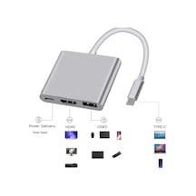 Uyumlu Usb Type-C Bilgisayar, Laptop, Notebook Için 3In1 Çevirici