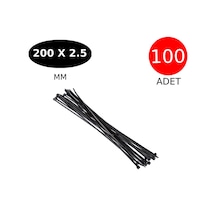 Tek-iş Plastik Kablo Bağı Cırt Kelepçe 200 Mm X 2.5 Mm Siyah 100 Adet