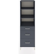 Hyperion Dolap 3 Raflı 3 Çekmeceli 60x44x195 Antrasit-antrasit Antrasit