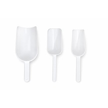 Plastik Kürek Beyaz - 250ml 125ml 60 Ml- Dibi Düz - Numune Küreği