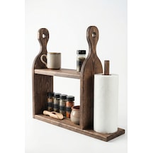 Bel&co Home Masif Ahşap Mutfak Rafı Havluluklu Baharatlık 47 Cm Ceviz