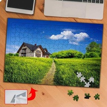 Müstakil Şirin Ev Manzarası 240 Parça Puzzle Yapboz Tablo-75