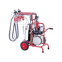 Kurtsan KM04097 Çift Sağım Tek Güğüm Arabalı Süt Sağım Makinesi Yağlı Sistem-Silikon Memelikli 300cc