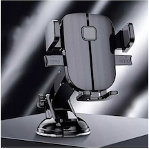 Pazly Araba Telefon Tutucusu, Evrensel Navigasyon Montaj, Vantuzlu Teleskopik Tutucu, 360 Dönüşüm, Siyah