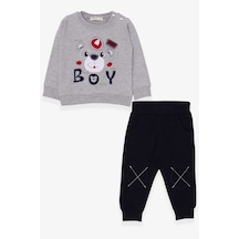 Erkek Çocuk Eşofman Takımı Ayıcık Figürlü Gri Melanj (1-4 Yaş) Gri Melanj Erkek Çocuk Eşofman Takımı Ayıcık Figürlü Gri Melanj (1-4 Yaş) Gri Melanj