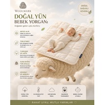 Viscolog %100 Woolmark Doğal Yün Bebek Uyku Yorganı Tela Çantalı 95x145 CM