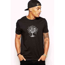 Silhouette Melody Tree Baskılı Siyah Erkek Tshirt