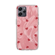 Xiaomi Redmi 12  Kılıf Pink Heart Silikon Kılıf Kırmızı