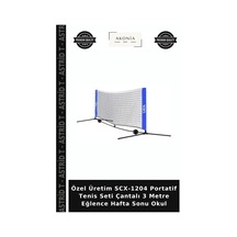 Özel Üretim Scx-1204 Portatif Tenis Seti Çantalı 3 Metre Eğlence Hafta Sonu Okul