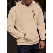 Altamira Erkek Believe Baskılı Oversize Kapşonlu Sweatshirt 001