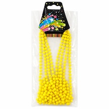 Neon Sarı Boncuk Kolye 80 Cm Retro 80 Ler 90 Lar Parti Aksesuarı 5615 "