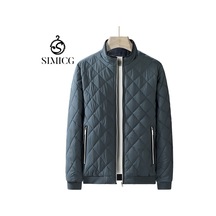 Sonbahar/kış Ekose Polar Astarlı Erkek Mont Gri