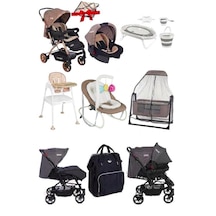 Tommy Baby 12 Parça Çeyiz Seti Bebek Arabası - Puset - Beşik - Ana Kucağı - Mama Sandalyesi - Küvet Takımı - Bebek Bakım Çantası