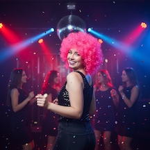 Animasyon Parti Ve Palyaço Peruğu - Neon Pembe