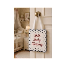 Keten Bebek Uyku / Baby Sleeping Kapı Yastığı Lacivert-kırmızı
