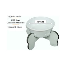 Suya Dayanıklı Seramik Kaseli Ahşap Ayaklı Tekli Orta/büyük Irk Köpek Mama/su Stantı-1000 Ml.