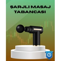 6 Kademeli Kas Masaj Tabancası 4 Başlıklı Güçlü Sessiz Sporcu Masaj Cihazı Şarjlı Siyah