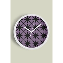 Soyut - Geometrik Temalı Modern Duvar Saati - 42cm - Önü Camlı Beyaz Kasa - Sessiz Mekanizma-jh0354 Beyaz