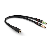 Keepro Kulaklık Mikrofon Ayırıcı Splitter Kablo 2 x 3.5 MM Stereo Kablo