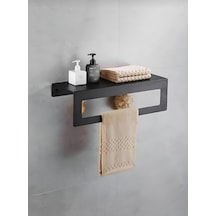 Hvngroup Metal 40 Cm Raflı Havlu Askısı Siyah