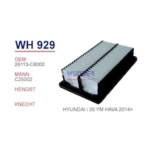 WUNDER WH929 HAVA FİLTRESİ - HYUNDAI I.20 II 1.1(CRDİ)-1.2-1.4-1.