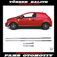 Opel Corsa D Van Coupe Krom Cam Çıtası 4 Prç P.Çelik 2007-2014