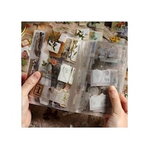 12 Adet Şeffaf Vintage Çıkartma Seti, Bullet Journal Ve Scrapbook İçin Abanoz