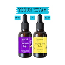Baobab Yağı Ve Buğday Yağı 20ml + 20ml -%100 Doğal Soğuk Sıkım Yüz Yogası Yağı Seti 20 ML