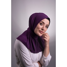 Hürrem Bone Mürdüm Pratik Hazır Geçmeli Tesettür Eşarp Sandy Kumaş Arkadan Çı Mürdüm