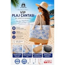 Plaj Çantası Vip Çanta El Ve Omuz Çantası Piknik Çantası-istiridye Desenli