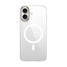 Zore İphone 16 Plus Kılıf M-safe Şarj Özellikli Şeffaf Cam Arka Yüzey Zore G-glass Kapak - Şeffaf