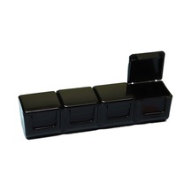 Mini Dört Izgaralı İlaç Kutusu - Siyah
