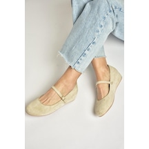 Fox Shoes Y250770702 Ten Süet Alçak Dolgu Tabanlı Kadın Ayakkabı Ten