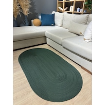 Mavaux Galileo Oval Jüt Yuvarlak Hasır Görünümlü Klasik Halı Kilim Yeşil