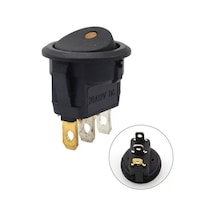 Ic-132 Yuvarlak Nokta Işıklı Sarı Anahtar On-Off 3P 12V 25 Adet