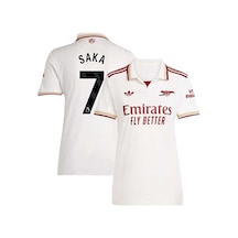 Arsenal 2025/26 Yeni Sezon Bukayo Saka Deplasman Forması Beyaz Çok Renkli