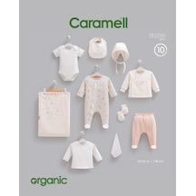 Caramell Tiny Baby Erkek Bebek 10 Parça Hastane Çıkışı Zıbın Seti Ekru renkli
