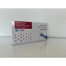 Pudrasız Nitril Muayene Eldiveni Kimyasal Dayanımlı Lateks İçermez Gıdaya Uygun Tek Kullanımlık Mavi Eldiven