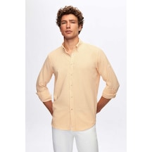 D'S Damat Ds Damat Regular Fit Turuncu Çizgi Desenli Pamuklu Gömlek 4hc02sn062650 Çok Renkli