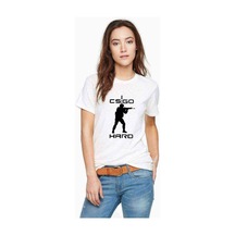 Cs Go Hard Baskılı Beyaz Kadın Tshirt