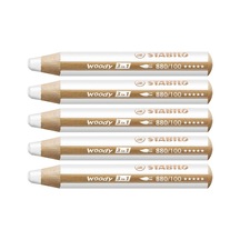 Stabilo Woody 3 İn 1 880/100 Beyaz Boya Kalemi 5li Paket Çok Renkli