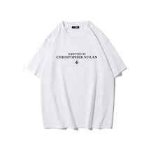 Brz Collectıon Brz Collection Unisex Oversize Directed By Christoper Nolan T-shirt Beyaz